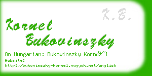 kornel bukovinszky business card